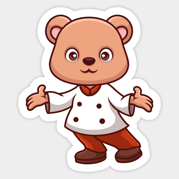 Chef Bear Cute Cartoon Sticker by GumregaStd